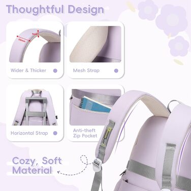 Шкільний рюкзак Tanou для дівчаток-підлітків, набір шкільних сумок з сумкою через плече та пеналом, дитячий рюкзак для школи, повсякденний, зелений (фіолетовий)