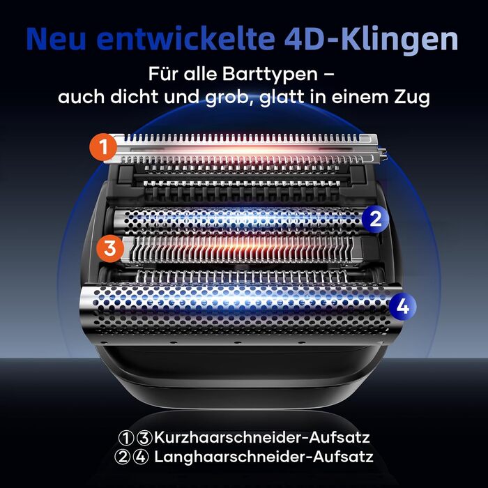 Електробритва чоловіча Kensen Mini Foil Shaver з USB-C зарядкою, водонепроникна, для сухого гоління бороди та обличчя, срібляста