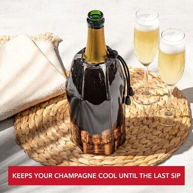 Vacu Vin Flexible Champagne Cooler - Reusable Champagne Bottle Design - Bottle Cooler for Standard Bottle Size