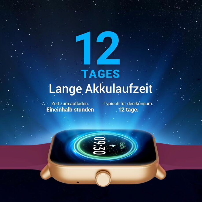 Смарт-годинник Herren Damen з функцією дзвінків, фітнес-трекер з WhatsApp та Alexa, монітор серцевого ритму та сну, 120+ спортивних режимів, IP68 водонепроникний, сумісний з Samsung/Android/iOS (1.8