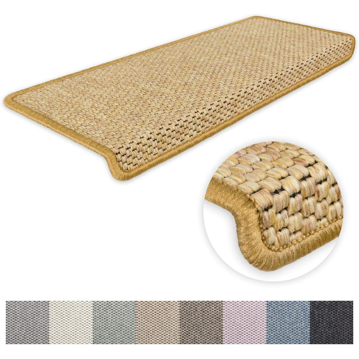 Ступінчасті килимки для сходів Kettelservice-Metzker Ґетеборг, набір 15 шт. (16 шт., кукурудзяне волокно)