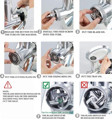 М'ясорубка електрична BenRich Max 2800W з мідним двигуном, 3 диски та насадка для ковбас, чорна