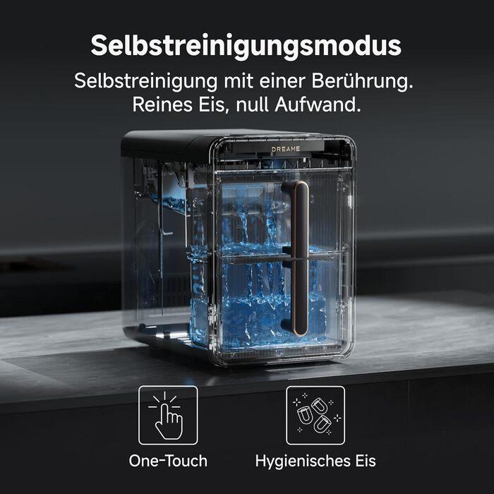 Машина для приготування льоду Dreame Aura: швидке виробництво, ізольований бак, 2 розміри, LED, самоочищення