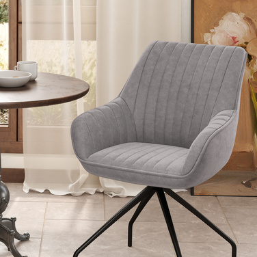 HOMCOM Swivel Lounge Chair with Armrests, Velvet-Look, Swivel Chair with Metal Legs, for Bedroom, Living Room, Dark Grey | Aosom