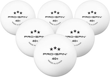 PRO SPIN Table Tennis Balls - 3 Star 40+ | High-Quality ABS Training Balls | Durable for Indoor/Outdoor Play, Competition & Tournaments (12 Pack)