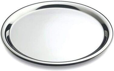DEL - Round Tablet - Stainless Steel Tablet - Serving Tray - Round Serving Tray - Stainless Steel Plate, Kitchen Tray, Silver Round Tray, Large Serving Platter, Tray Serving Tray Round - Ø 36 cm