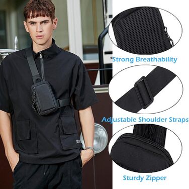 Чоловіча та жіноча поясна сумка-рюкзак для телефону, спортивна, водонепроникна, для активного відпочинку, кемпінгу, подорожей, фітнесу, велосипеду (чорна)