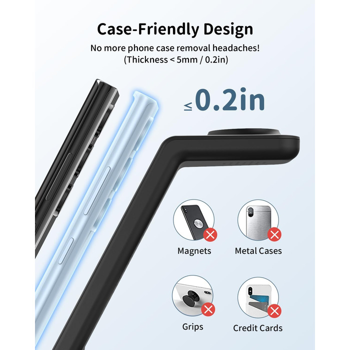 Бездротова зарядка JoyGeek 3-в-1 для Samsung Galaxy S25/S24/S23/S22/Z Flip/Fold, Galaxy Watch Ultra/8/4, Galaxy Buds - Чорний