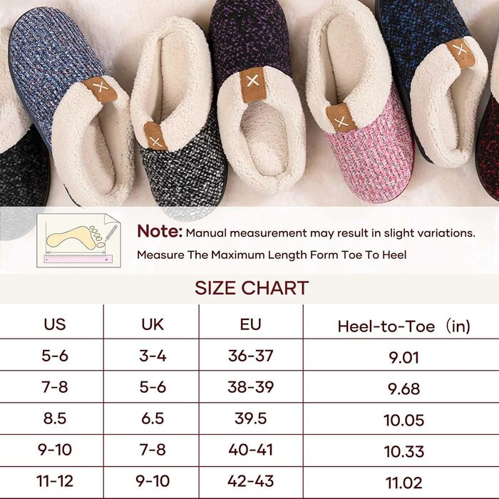 Тапочки домогосподарства ULTRAIDAS: теплі плюшеві тапочки для жінок, м'які та зручні, з Memory Foam, для дому та вулиці