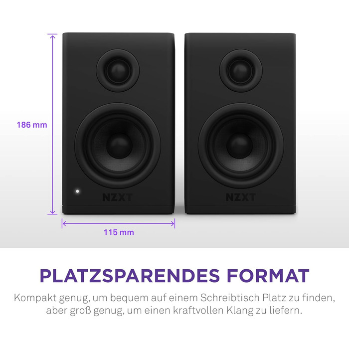 NZXT Relay – Комп'ютерні колонки для ПК, 80 Вт, повний частотний діапазон, чорний