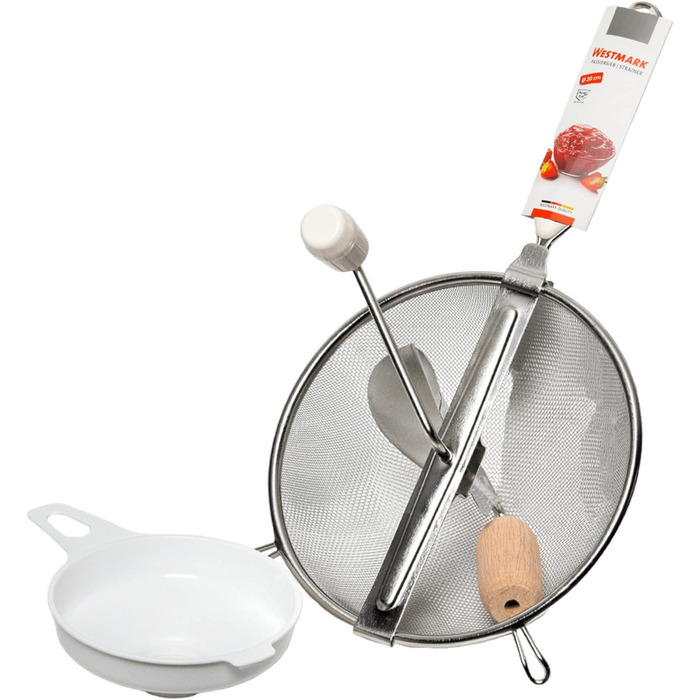Westmark Canning Set S - Kitchen Strainer & Canning Funnel for Jam, Puree or Mash - 20cm Diameter - Particularly Easy to Clean (2-piece Set) 2-piece Set