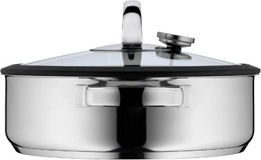 Пароварка WMF Vitalis Aroma, 28 см, з нержавіючої сталі Cromargan, 5 л, з термометром та кришкою зі склом, для плити та духовки