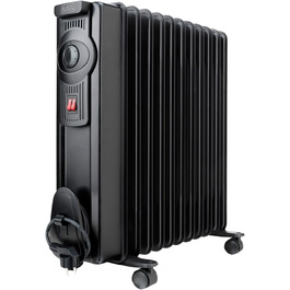 Радіатор масляний BLACK+DECKER BXRA2300E, 2300W, чорний, елегантний дизайн