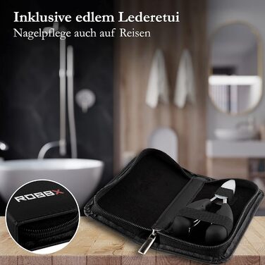 Набір для догляду за нігтями ROBBX® Profi: кусачки для товстих нігтів, зручна ручка, шкіряний етикет, ножиці для нігтів