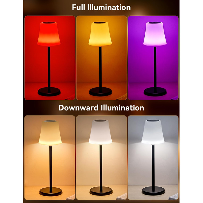 Світлодіодні настільні лампи бездротові 2 шт, IP54, акумуляторні, білі, з димером, сенсорне управління, 5200mAh для ресторанів, спальні