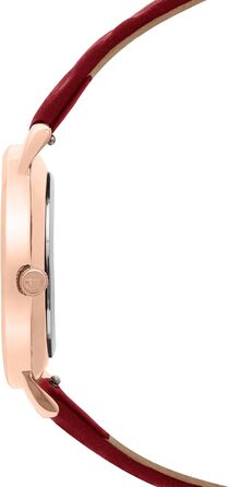 Жіночий годинник Tamaris з шкіряним ремінцем (рожеве золото / ремінець бордовий)