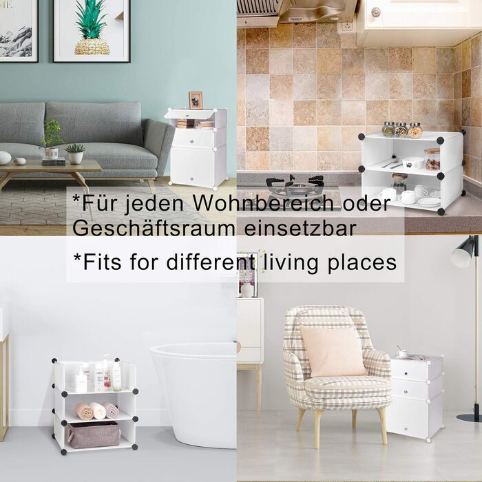 WOLTU Shoe Box, Shoe Storage, Set of 10, Stackable Design, for 20 Pairs, with Door, Hooks, 40x30x170 cm, White (47 x 35 x 170 cm, Black)
