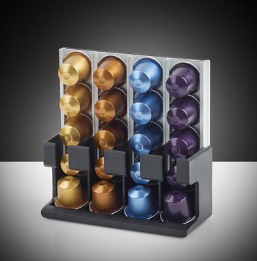 Тримач капсул Nespresso U-CAP ONE – органайзер для 40 капсул, ALU/пластик, срібно-чорний
