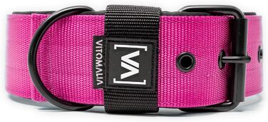 Нашийник для собак середнього розміру, 4 см, рожевий, з неопреновою підкладкою та нержавіючою застібкою