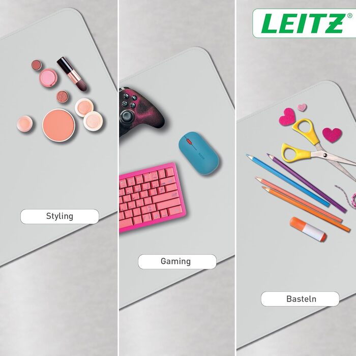 Килимок для миші Leitz Extra-Large, 100 x 40 см, сірий, антиковзаюча поверхня, для геймінгу та офісу