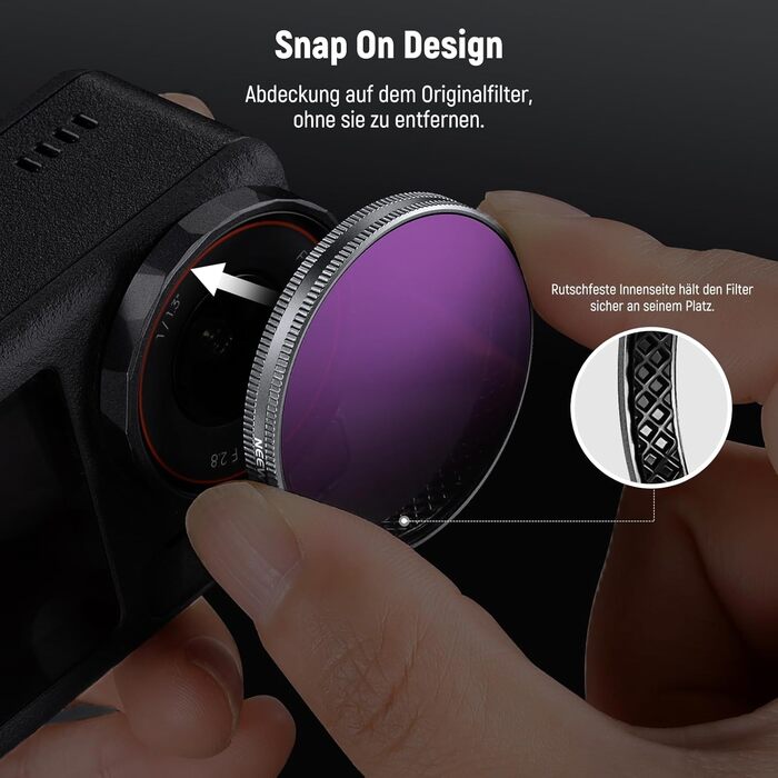 Набір фільтрів ND NEEWER для DJI Osmo Action 3/4/5 Pro (6 шт.) – ND8, ND16, ND32, ND64, ND1000, CPL, HD скло