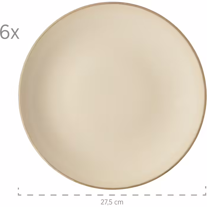MÄSER 931734 Ossia, 6-Person Place Setting in Mediterranean Vintage Style, 12-Piece Modern Dinnerware Set with Soup Plates and Dinner Plates in Sandy Grey, Ceramic, Sandy Grey