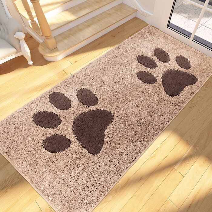 Килимок для дому FCSDETAIL 50x80 см, надлишковий, нековзкий, водонепроникний, для собак, входів, мокрих лап (Бежевий)