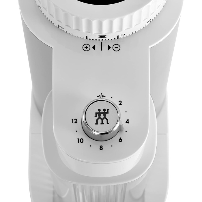 Електрична кавомолка ZWILLING Enfinigy для 1-12 чашок з керамічним жорнами, регулюванням помелу, срібна