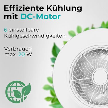 Стельовий вентилятор Noaton Triton 12050B з LED підсвіткою, диммування, 3 режими кольору, пульт ДУ, таймер, діаметр 50 см, білий