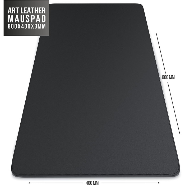 CSL Килимок для миші XXL для столу з екошкіри та корку 800x400 мм – чорний