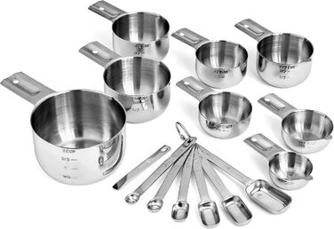 Набір мірних чаш і ложок Hudson Essentials, нержавіюча сталь, 15 предметів