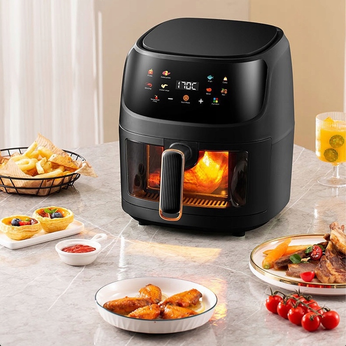 Аерофритюрниця Air Fryer 8л XL, Потужність 2400 Вт, 8 програм приготування
