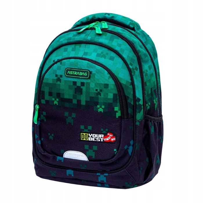 Багатовідсінковий шкільний рюкзак AstraBag, зелений, 20 л