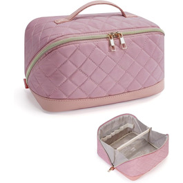 Косметичка для подорожей Wandering Nature для жінок: велика, водонепроникна, з відділенням для пензликів, рожева (патент)