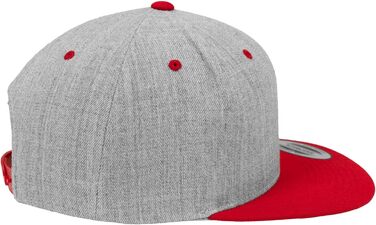 Кепка бейсболка Flexfit Unisex Classic Snapback двоколірна універсального розміру heather/Red