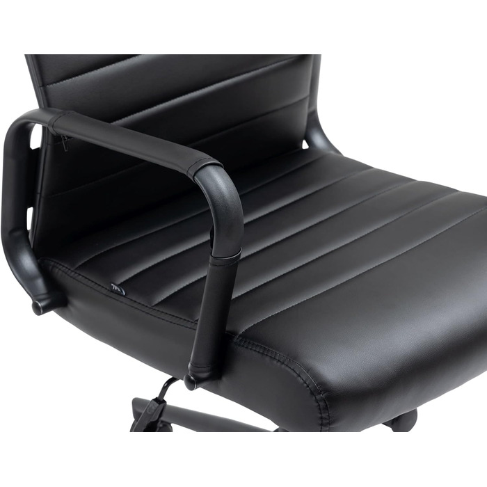 Офісний стілець Kolumbus з штучної шкіри, регульована висота, чорний колір