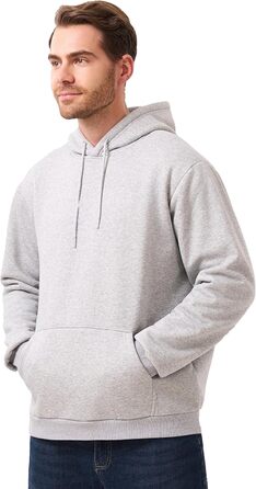 Чоловічий світшот з капюшоном, теплий, сірий (XXL)