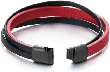 Чоловічий та жіночий плетений браслет COOLSTEELANDBEYOND з натуральної шкіри, багатошаровий, темно-синій, з нержавіючою сталлю та магнітною застібкою