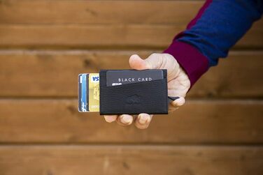 Круте шкіряне картхолдер Solo Pelle Mech (Чорний) з RFID захистом для 11 карт