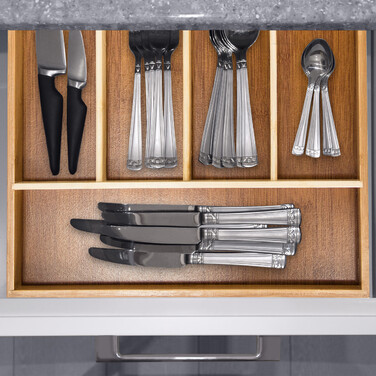 Relaxdays Cutlery Box Bamboo Natural
