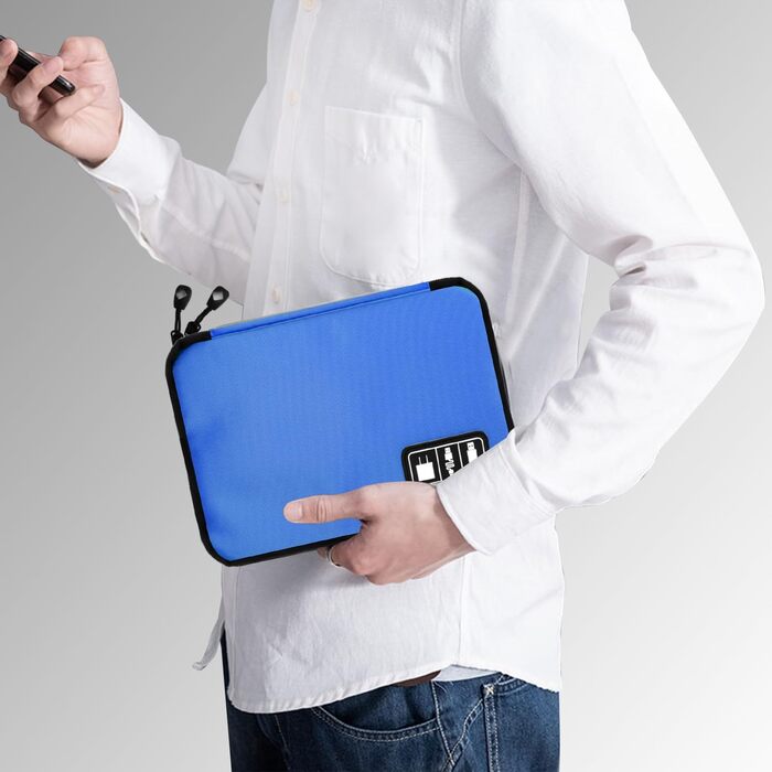 Органайзер для кабелів та аксесуарів для подорожей та роботи: кейс для дисків, зарядних пристроїв, SD-карт, кабелів та іншої електроніки (Beige & Green)