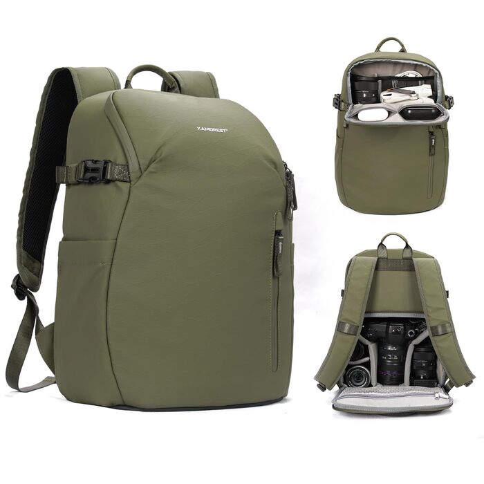 Рюкзак для фотокамери DSLR, водонепроникний, для подорожей – Canon, Nikon, Sony, Grün (Хакі)
