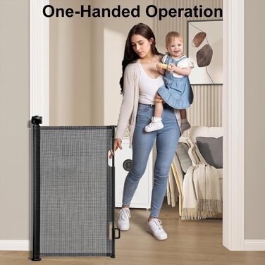 Захисне ворота на сходи для дітей та домашніх тварин, розсувні, до 55 см, 33 см заввишки, однією рукою, для дому та вулиці, білий (чорний)