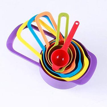 6-Piece/Set Measuring Spoons, Cups, Plastic Measuring Spoons, Scoop with Scale for Cooking, Measuring Spoons, Measuring Cups, Accurate Measurement
