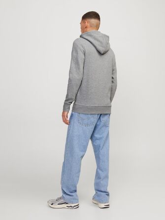 Чоловіча худі Jack & Jones однотонна з капюшоном, світло-сіра (розмір M)