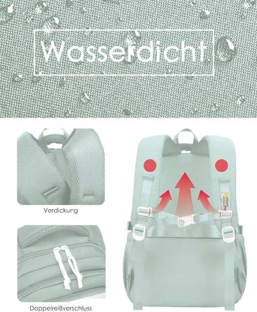 Шкільний рюкзак для підлітків: водонепроникний, великий, для дівчат та хлопців. Ідеальний для школи, подорожей та повсякденного використання (Блакитний)