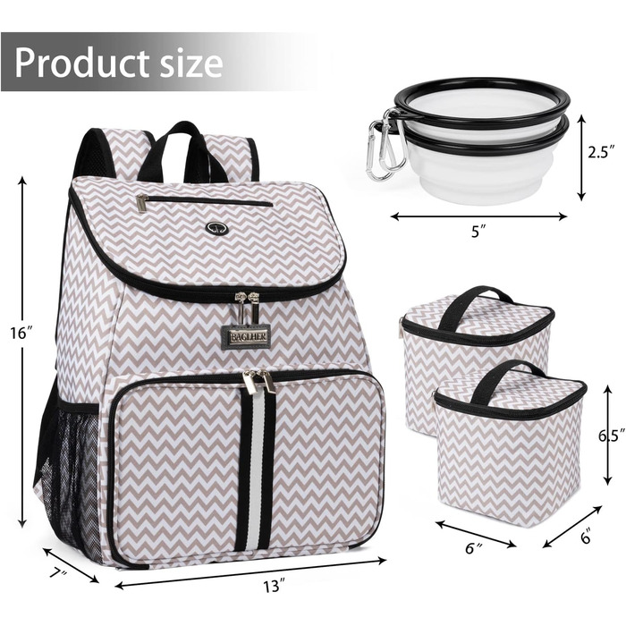 Сумка-переноска для собак Baglher, переноска для подорожей з собакою, рюкзак для тварин з мисками та контейнерами (BLW-A, Classic)