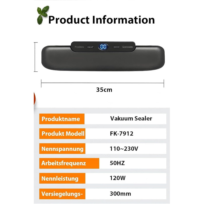 MeteMake Вакууматор автоматичний для продуктів харчування, One-Touch вакуумна запайка, компактна модель (чорний)