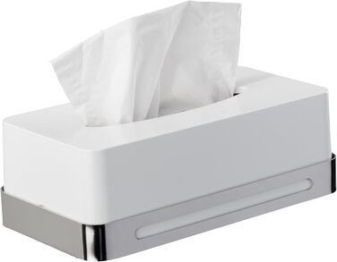 WENKO Cosmetic Tissue Box Premium Plus - Cosmetic Tissue Dispenser, Stainless Steel, Rust-Proof, 26.5 x 14.5 x 17 cm, Polished