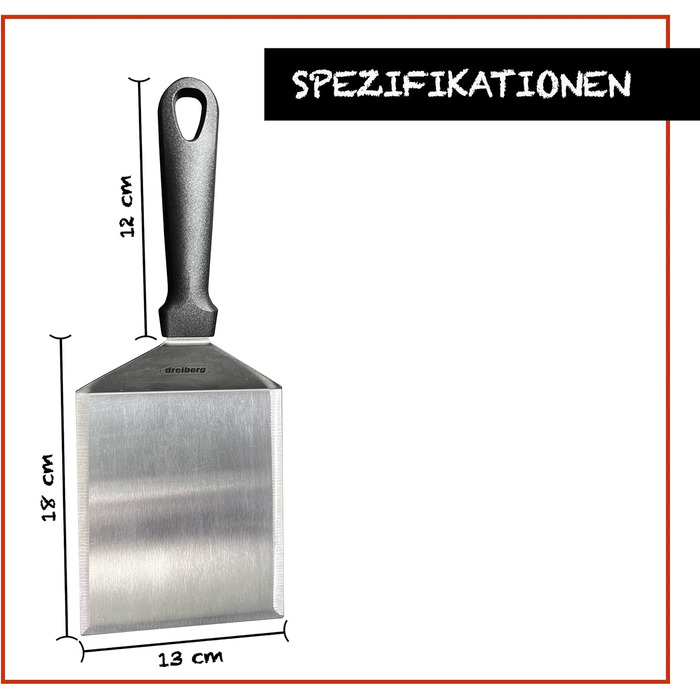 Набір для приготування бургерів DREIBERG® з нержавіючої сталі (9 предметів): лопатка, прес, розсипач спецій, дзвоники для плавлення сиру, рецепти, папір для випікання